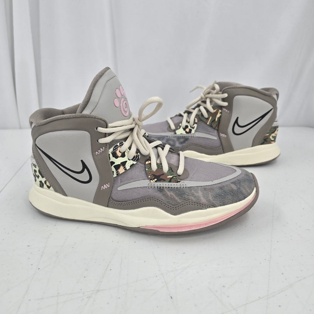Nike Kyrie Infinity Leopard Camo Print Gray Sneaker Size 7Y/8.5W DD0334-006 EUC.